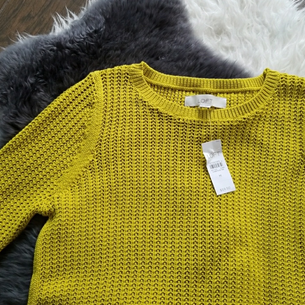 Nwt LOFT size medium high low sweater in lime